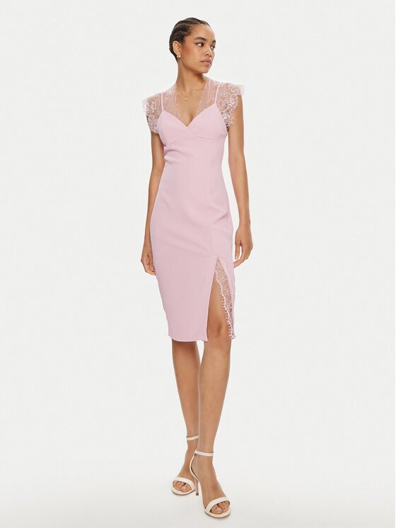 Imperial Коктейлна рокля A9990001R Розов Slim Fit