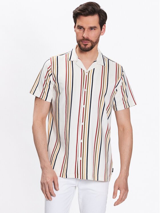 Indicode Риза Mulle 20-350 Екрю Regular Fit