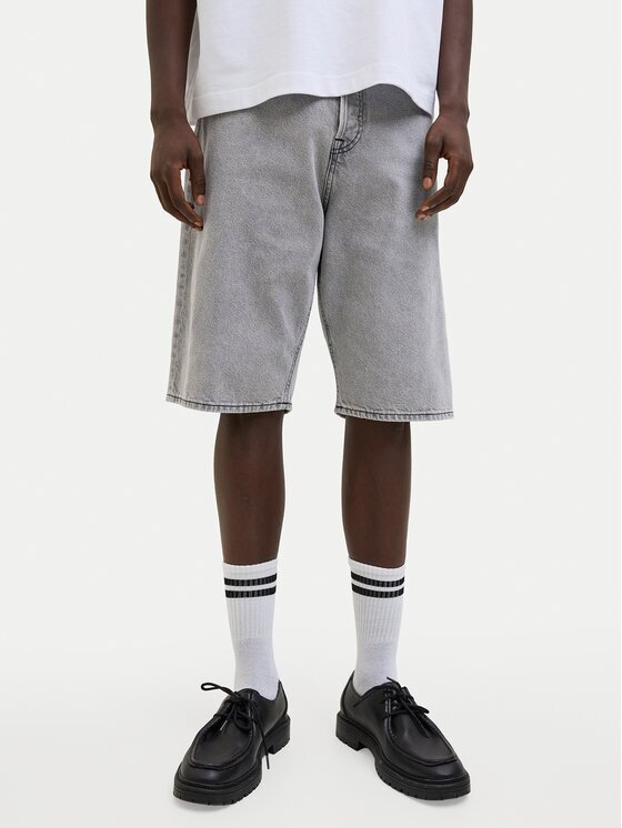 Jack & Jones Дънкови шорти Ron 12278463 Сив Regular Fit
