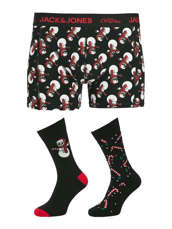 Jack & Jones Комплект боксерки и чорапи Snow Skulls Giftbox 12285138