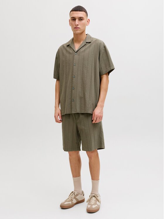 Jack & Jones Комплект от риза и текстилни шорти Tyson 12297649 Relaxed Fit