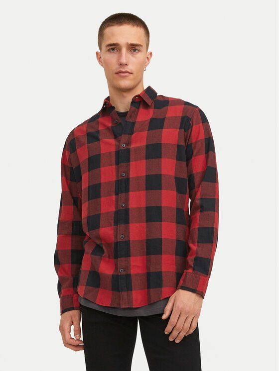Jack & Jones Риза Gingham 12181602 Slim Fit
