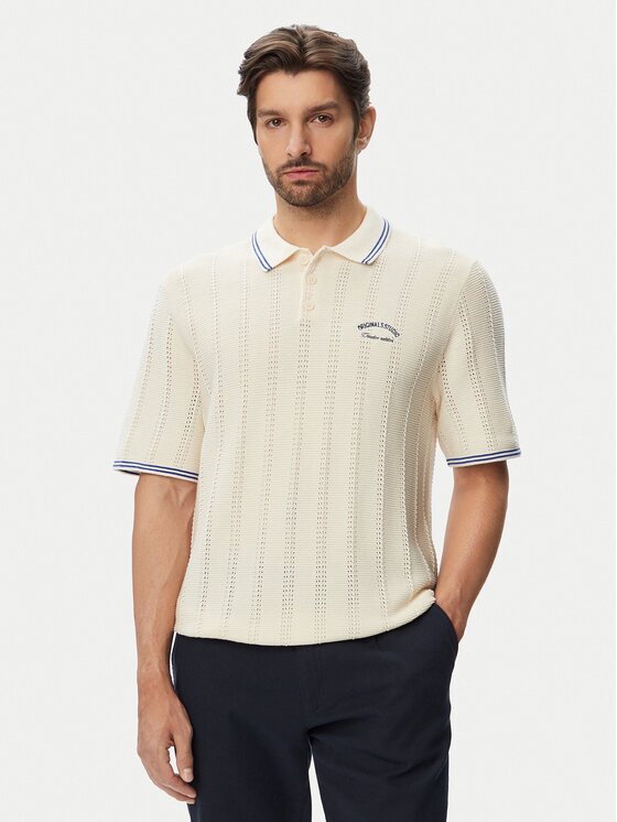 Jack & Jones Тениска с яка и копчета 12295405 Regular Fit