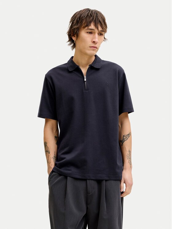 Jack & Jones Тениска с яка и копчета Blaethan 12292992 Regular Fit