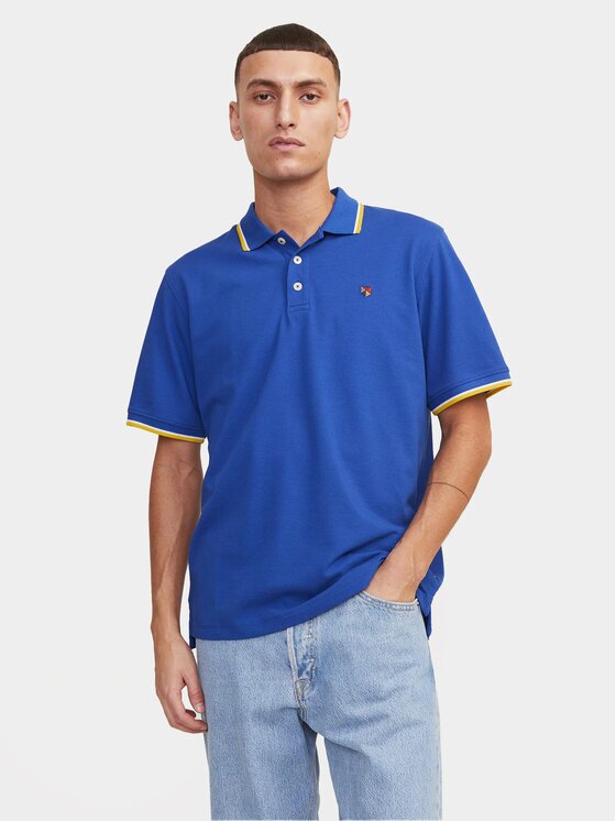 Jack & Jones Тениска с яка и копчета Bluwin 12169064 Regular Fit