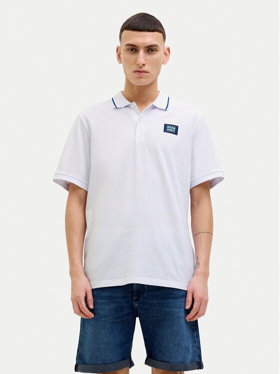 Jack & Jones Тениска с яка и копчета Hudson 12269238 Светлосиньо Regular Fit