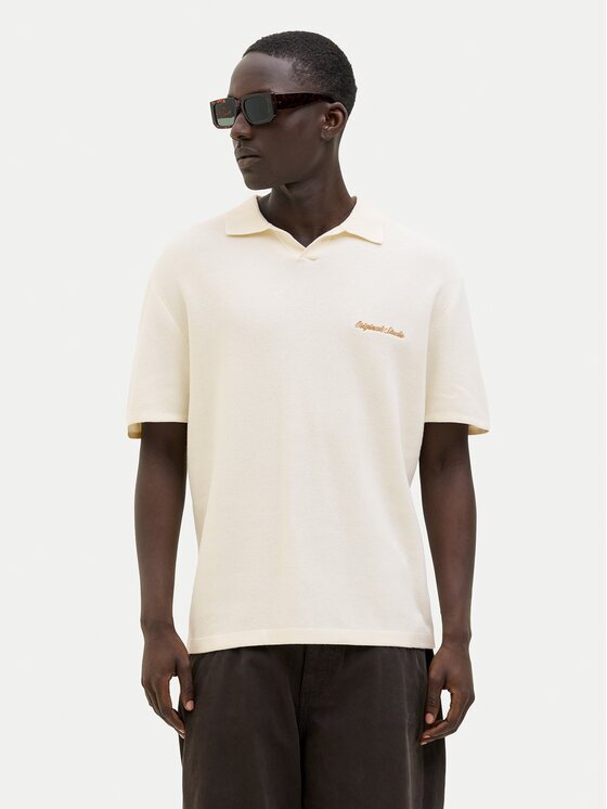 Jack & Jones Тениска с яка и копчета Norrebro 12297926 Relaxed Fit