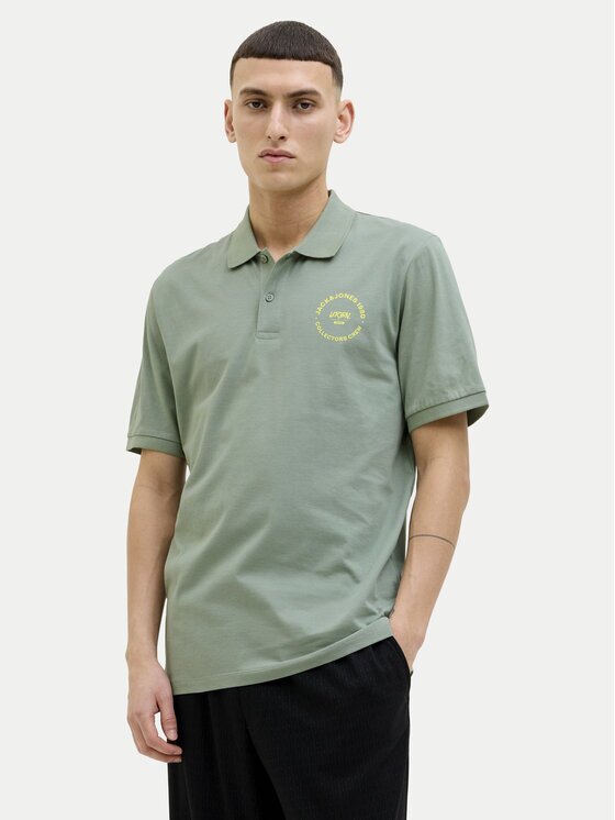 Jack & Jones Тениска с яка и копчета Simon 12269299 Regular Fit