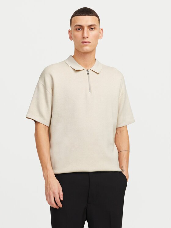 Jack & Jones Тениска с яка и копчета Troy 12269617 Relaxed Fit