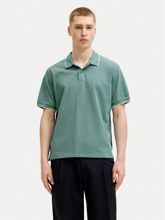 Jack & Jones Тениска с яка и копчета Weston 12297755 Regular Fit