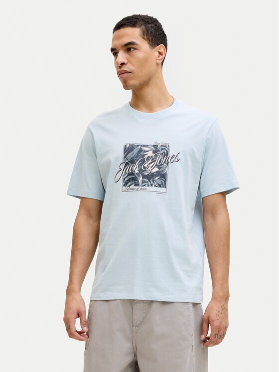 Jack & Jones Тишърт Honolulu 12288088 Светлосиньо Regular Fit