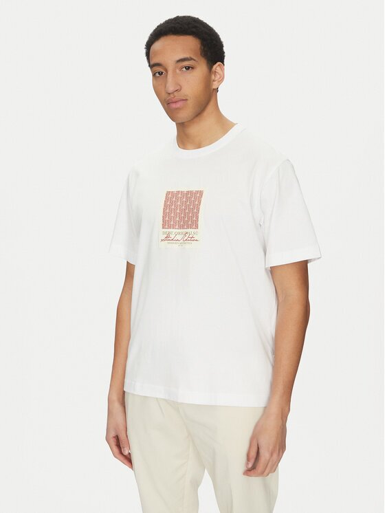 Jack & Jones Тишърт Islington 12273019 Екрю Loose Fit