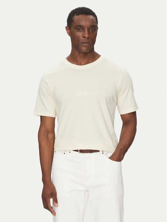 Jack & Jones Тишърт Varenna 12273163 Екрю Regular Fit