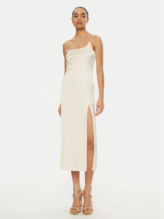 JACQUEMUS Коктейлна рокля 24E241DR100 Екрю Regular Fit