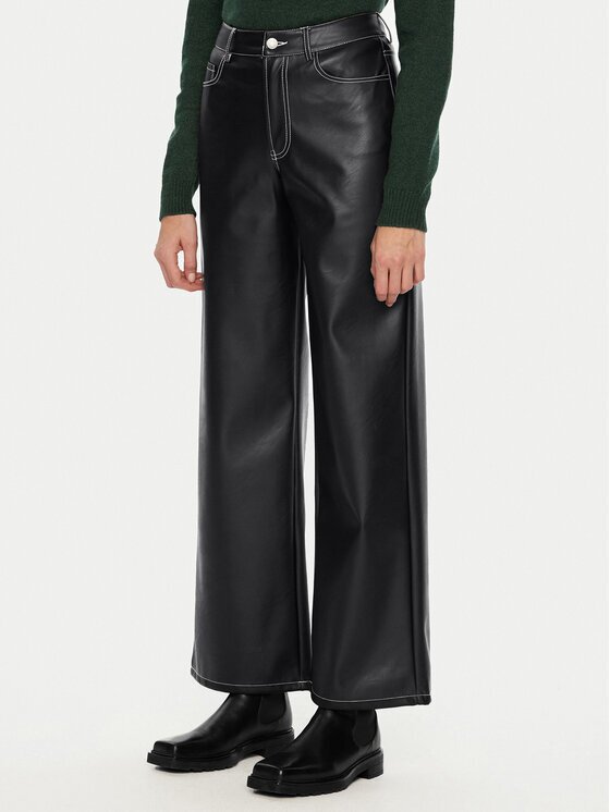 JJXX Панталони от имитация на кожа Lila 12276595 Wide Leg