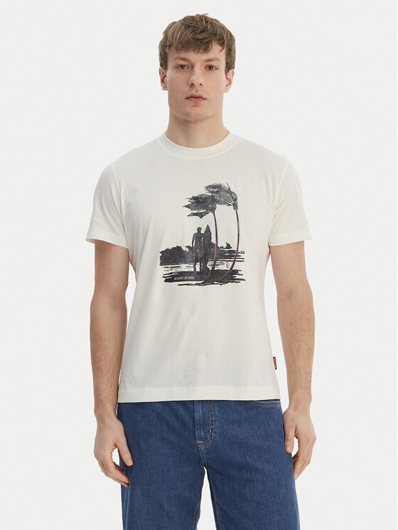 JOOP! Jeans Тишърт JJJ-Lanakila 30101983 Екрю Regular Fit