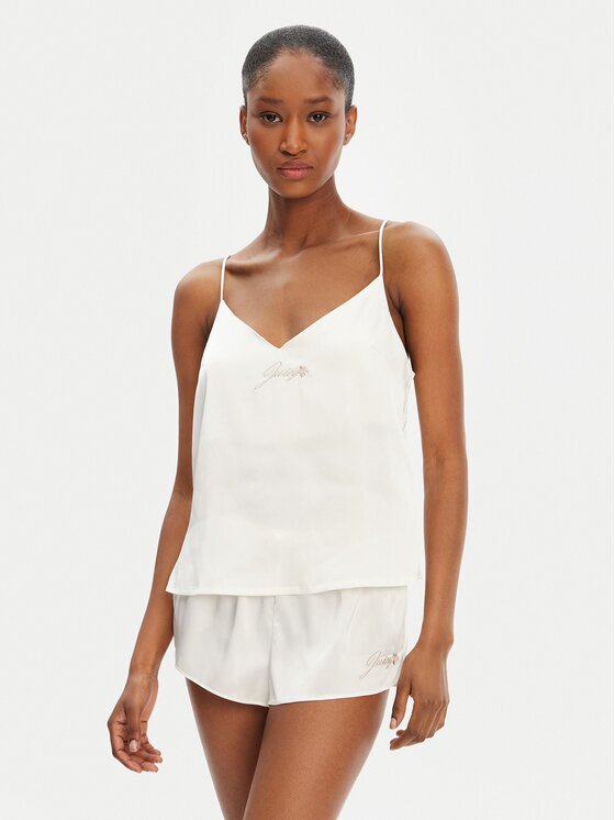 Juicy Couture Тениска на пижама JCLCT125511 Екрю Regular Fit