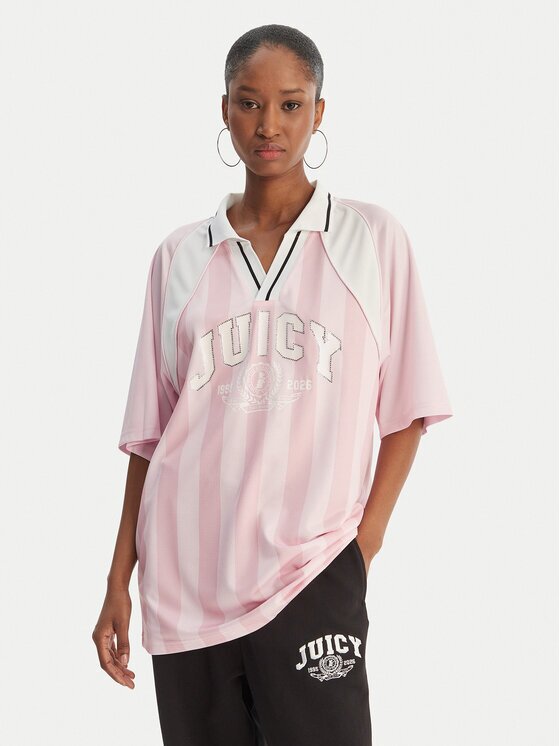 Juicy Couture Тениска с яка и копчета Juicy Football JCSCT126407 Oversize
