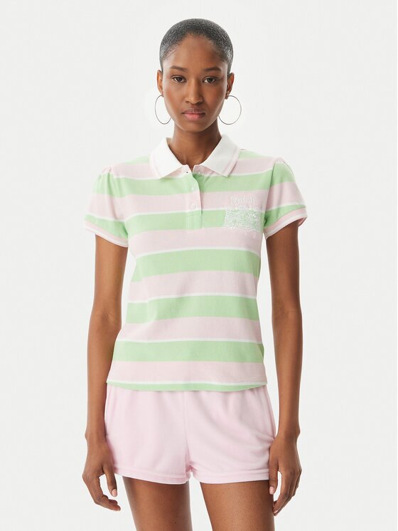 Juicy Couture Тениска с яка и копчета Juicy Puff JCGCT126015 Slim Fit