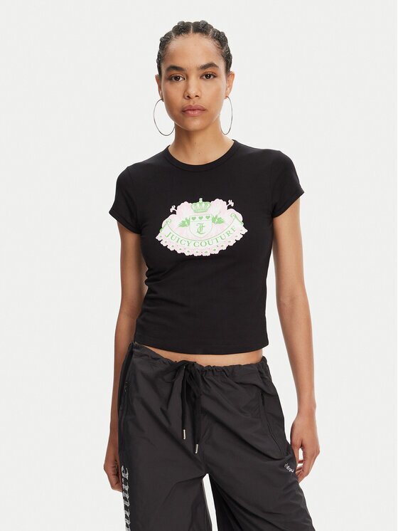 Juicy Couture Тишърт Hibiscus JCGCT125041 Slim Fit