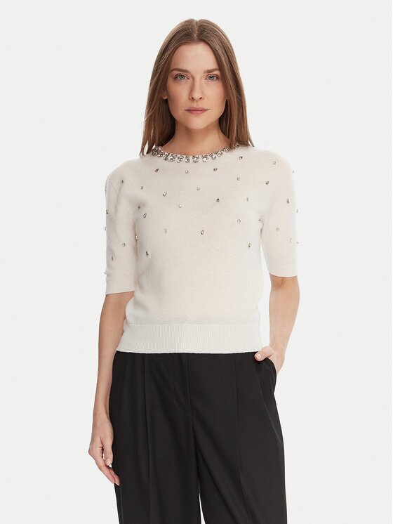 KAOS Пуловер RI1KT021 Екрю Regular Fit