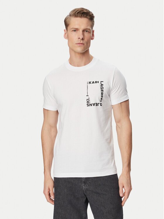 KARL LAGERFELD JEANS Тишърт B2M17046 Бял Slim Fit