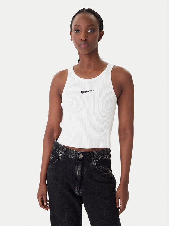 KARL LAGERFELD JEANS топ B1W18024 Екрю Slim Fit