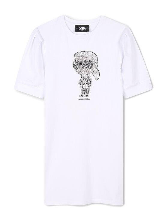 KARL LAGERFELD KIDS Ежедневна рокля Z30458 D Бял Regular Fit