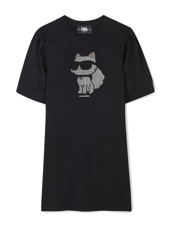 KARL LAGERFELD KIDS Ежедневна рокля Z30458 M Черен Regular Fit