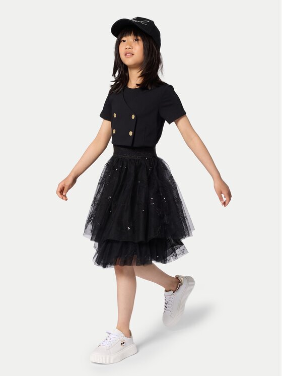 KARL LAGERFELD KIDS Ежедневна рокля Z31142 S Черен Regular Fit