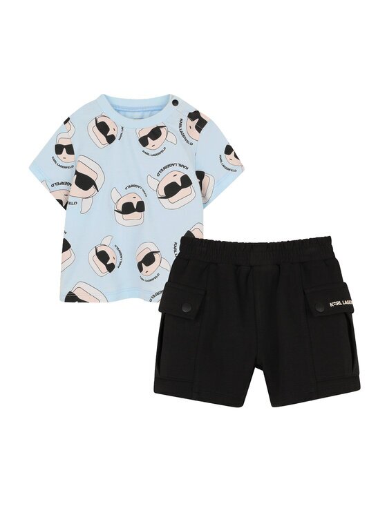 KARL LAGERFELD KIDS Комплект тишърт и панталонки Z31070 S Цветен Regular Fit