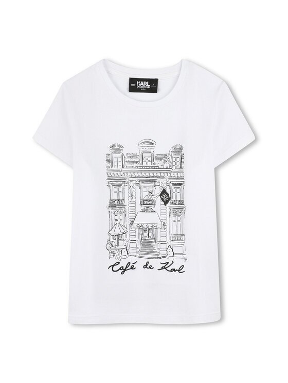 KARL LAGERFELD KIDS Тишърт Z30494 S Бял Regular Fit