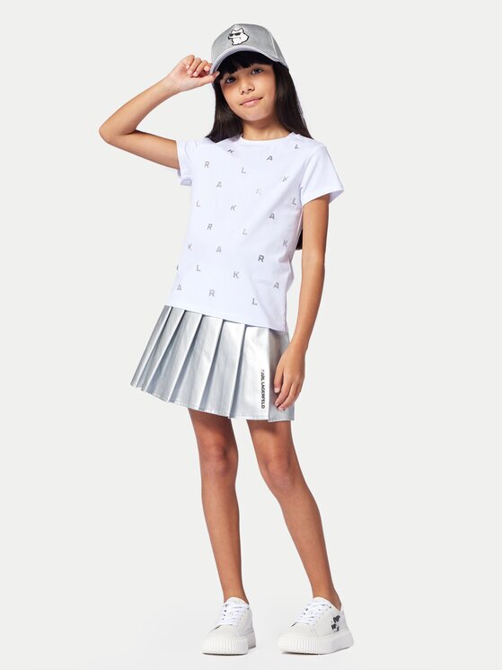 KARL LAGERFELD KIDS Тишърт Z30571 S Бял Regular Fit