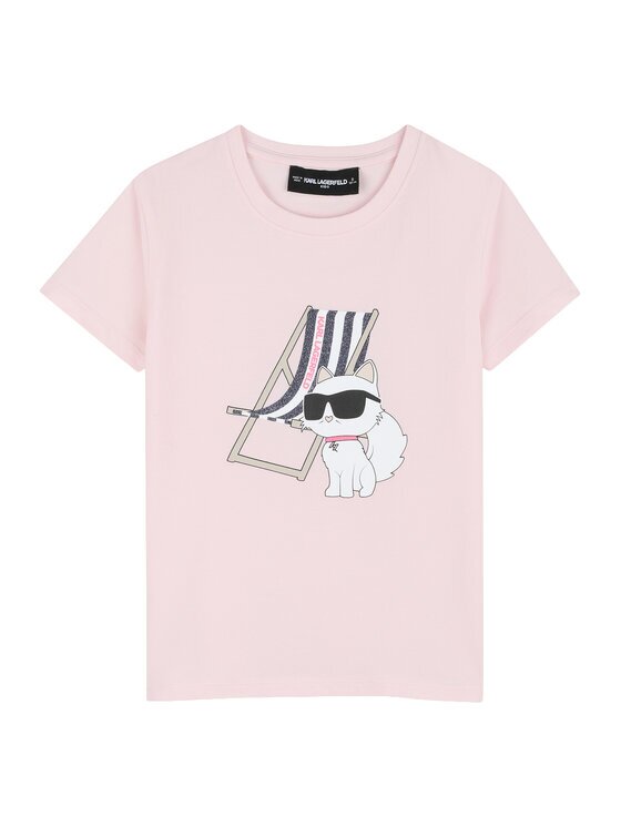 KARL LAGERFELD KIDS Тишърт Z31157 S Розов Regular Fit