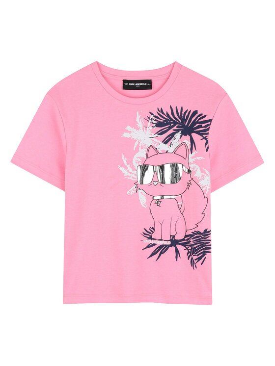 KARL LAGERFELD KIDS Тишърт Z31161 S Розов Regular Fit