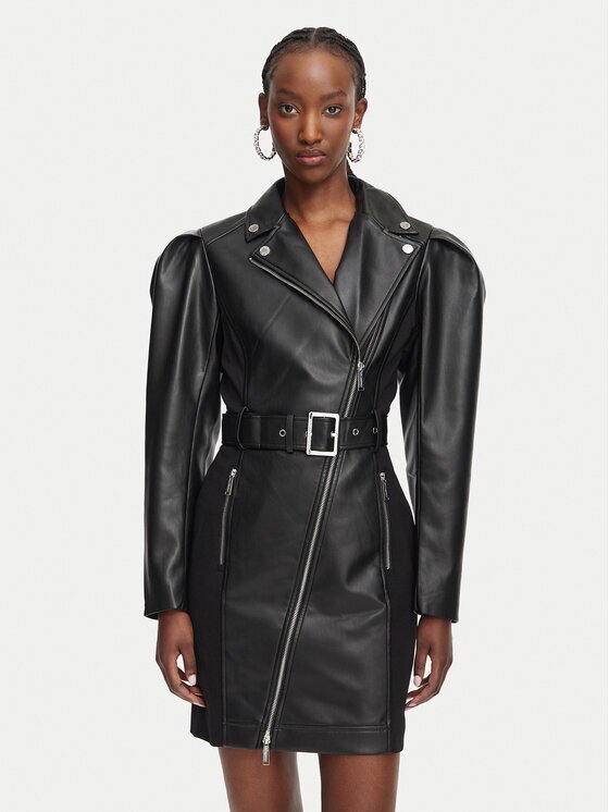 Karl Lagerfeld Рокля от имитация на кожа B3W13001 Regular Fit