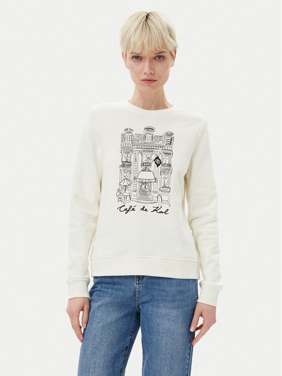 Karl Lagerfeld Суитшърт A2W20057 Екрю Regular Fit