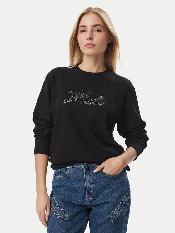 Karl Lagerfeld Суитшърт Rhinestone B4W20007 Relaxed Fit