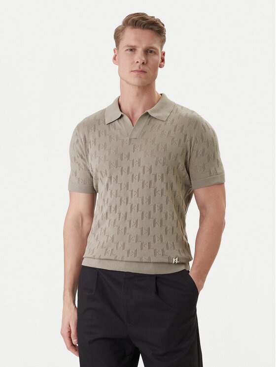 Karl Lagerfeld Тениска с яка и копчета 655005 562301 Slim Fit