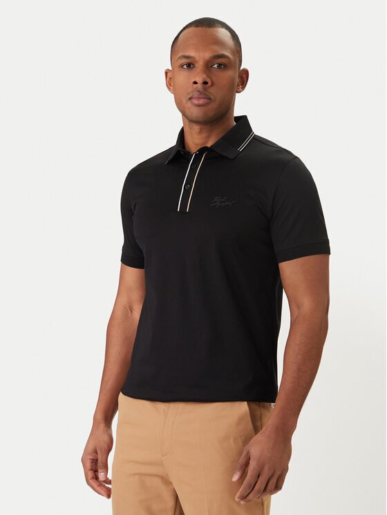 Karl Lagerfeld Тениска с яка и копчета 745002 562200 Regular Fit