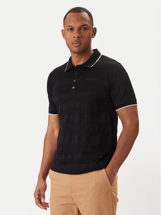 Karl Lagerfeld Тениска с яка и копчета 745006 562201 Regular Fit