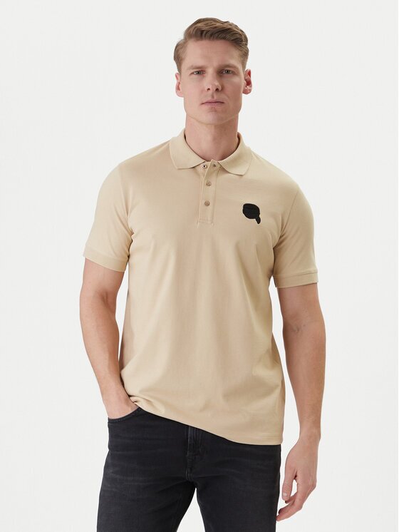 Karl Lagerfeld Тениска с яка и копчета 745015 562231 Светлосиньо Regular Fit