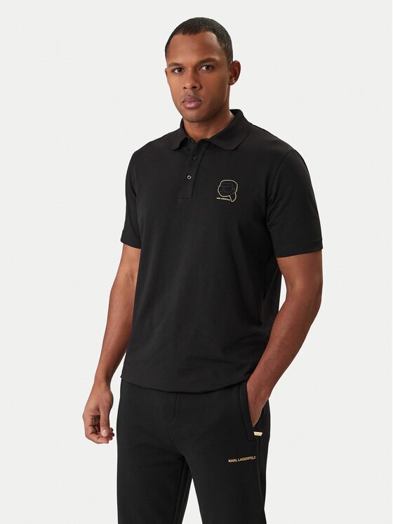 Karl Lagerfeld Тениска с яка и копчета 745025 561235 Regular Fit