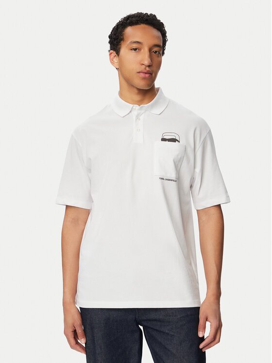 Karl Lagerfeld Тениска с яка и копчета 745127 561225 Regular Fit