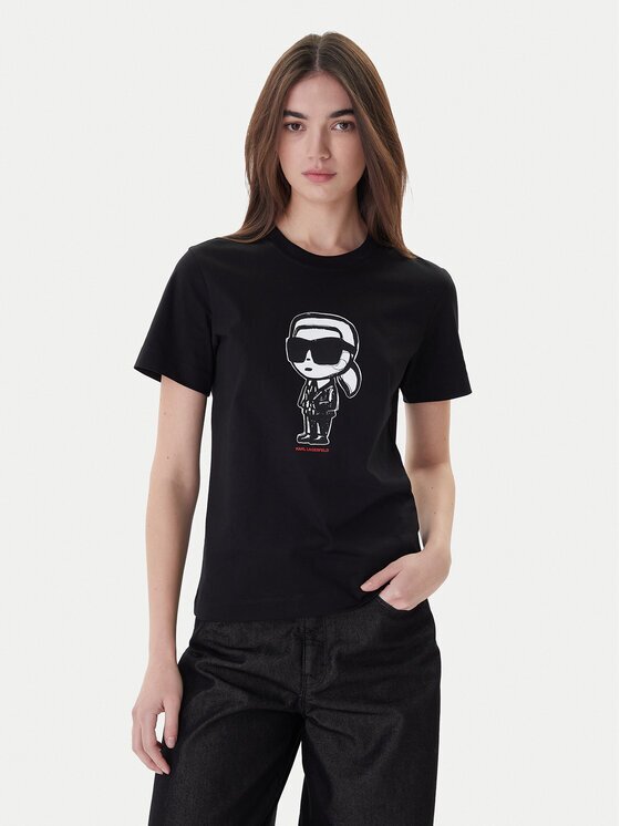 Karl Lagerfeld Тишърт A1W17126 Екрю Regular Fit