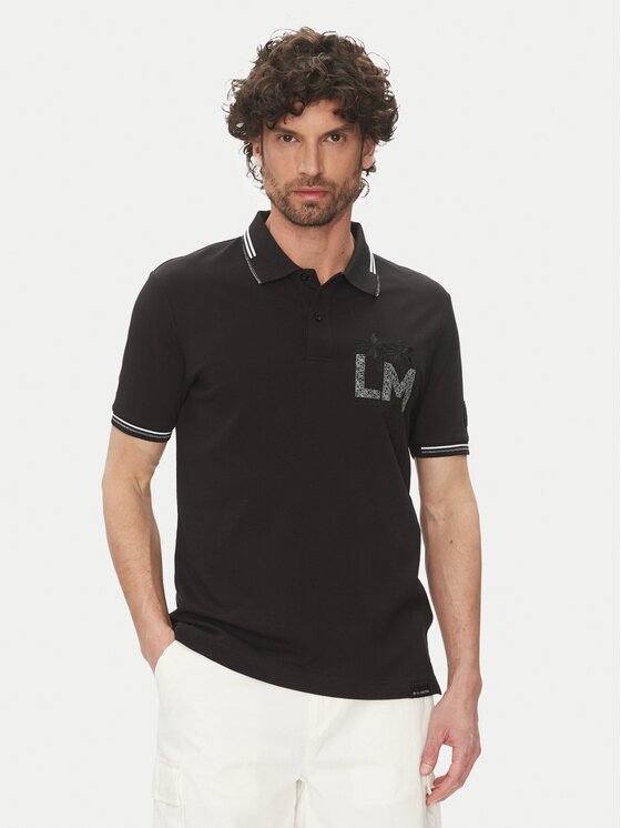 La Martina Тениска с яка и копчета Adrian MAP009 PK001 Regular Fit