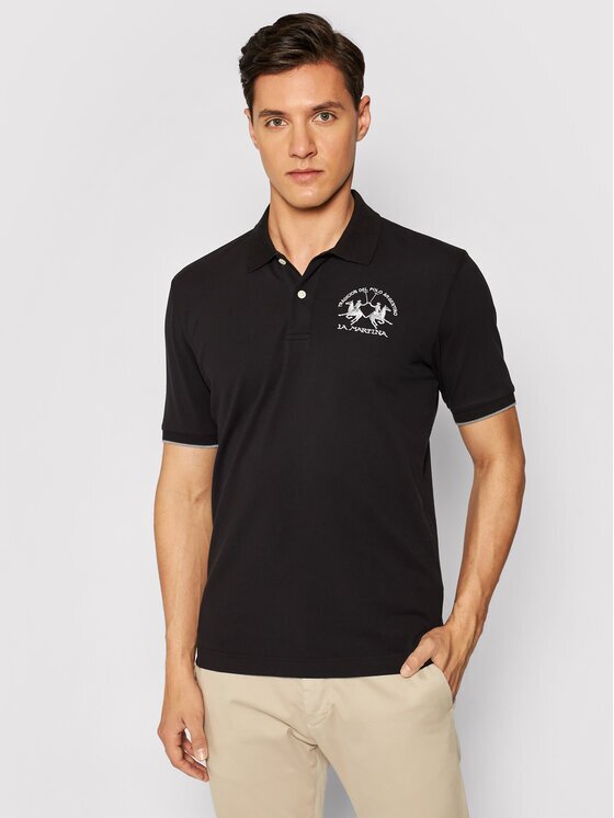 La Martina Тениска с яка и копчета CCMP01 PK001 Regular Fit