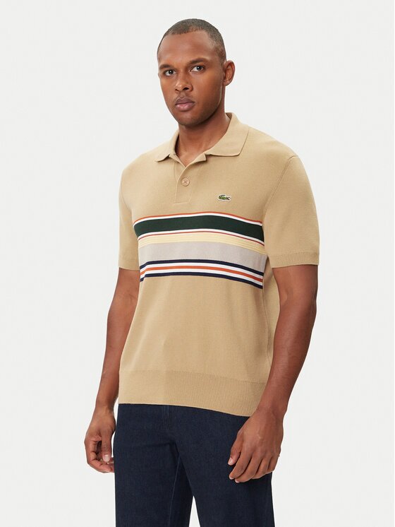 Lacoste Тениска с яка и копчета AH5200 Regular Fit