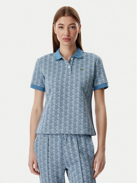 Lacoste Тениска с яка и копчета DF3364 Slim Fit