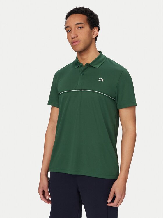 Lacoste Тениска с яка и копчета DH0171 Regular Fit